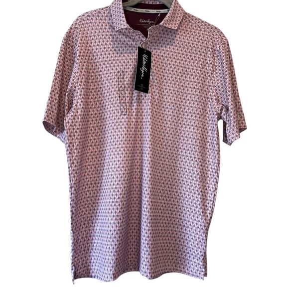 Walter Hagen Performance 11 Mens Golf Polo Cocktails Pink S NWT - Picture 1 of 4